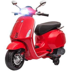 Elektrische Scooter Voor Kinderen, Vespa, Muziek & Koplampen, 107x47x73 Cm, Rood 1