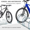 Fietsenstandaard Voor 4 Fietsen, Vloer- & Wandmontage, 110x33x27cm, Zilver 6