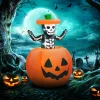 Halloween-decoratie, Skeletspook In Een Pompoen, Opblaasbaar, LED's, Voor Binnen En Buiten, 100x100x150 Cm 2