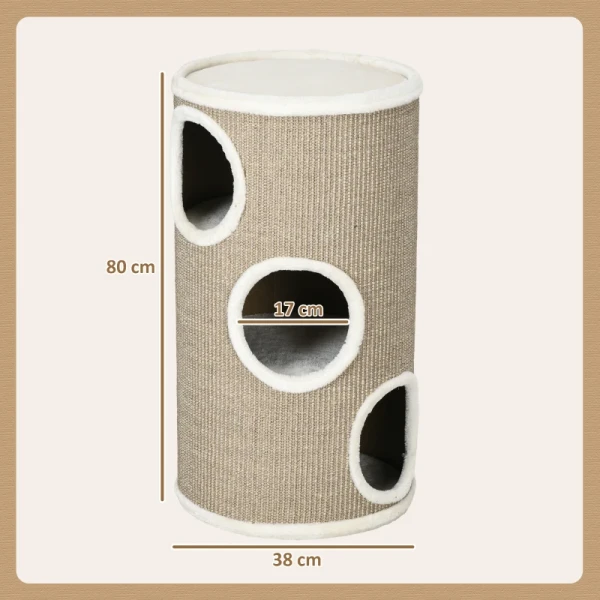 Kattenkrabton Zacht Pluche Sisal Krabmat Heavy Duty 38 X 70H Cm Bruin 3