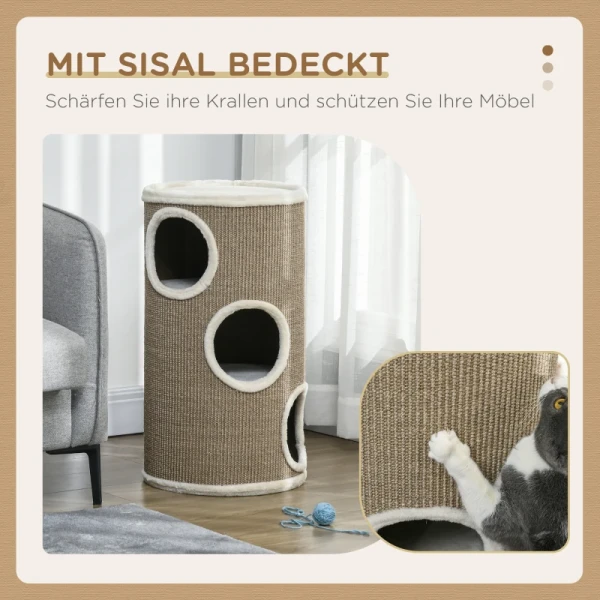 Kattenkrabton Zacht Pluche Sisal Krabmat Heavy Duty 38 X 70H Cm Bruin 6