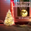 Kerstboom 90cm LED-kerstverlichting Kunstmatige Ketting Vlamvertragend Metalen Basis Groen + Wit 4