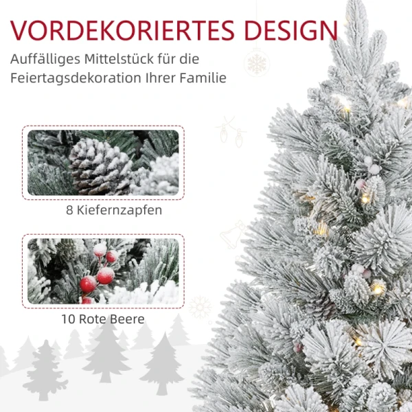 Kerstboom 90cm LED-kerstverlichting Kunstmatige Ketting Vlamvertragend Metalen Basis Groen + Wit 5