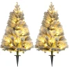 Kerstboom 90cm LED-kerstverlichting Kunstmatige Ketting Vlamvertragend Metalen Basis Groen + Wit 10