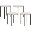 Keukenkruk Set Van 4, Stapelbaar, Fluweellook, Tot 100 Kg, Metalen Frame, 41,5 X 41,5 X 46 Cm, Crèmewit 1