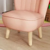 Kinderfauteuil, Fluwelen Look, Voor 3-7 Jaar, Tot 45 Kg, Houten Frame, 44x45x56,5cm, Roze 9