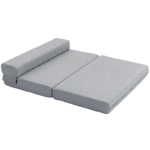 Klapstoel Met Bedfunctie, Logeerbed, Opvouwbaar, Tot 250 Kg, 138x80x50 Cm, Grijs 1