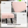 Kruk, Voetensteun, Gecapitonneerde Zitting, Cashmere Look, Stalen Poten, 42 X 42 X 47 Cm, Roze 4