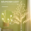 Kunstberk Met 120 LED-lampjes, 3 Helderheidsniveaus, Opvouwbare Stengels, IP44, 150 Cm, Wit 5