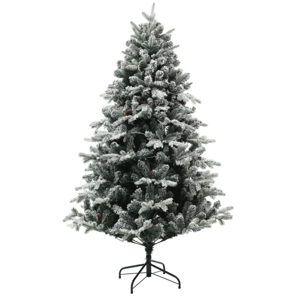 Kunstkerstboom 180 Cm LED-verlichting Sneeuw Vlamvertragend Metaal 4