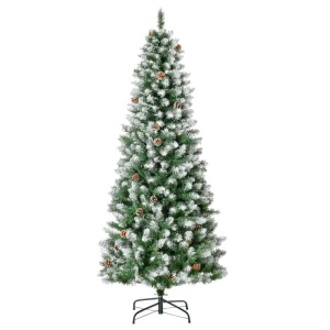 Kunstkerstboom, 630 Takken, 37 Kegels, Besneeuwde Punten, Vuurvast, 180 Cm 1