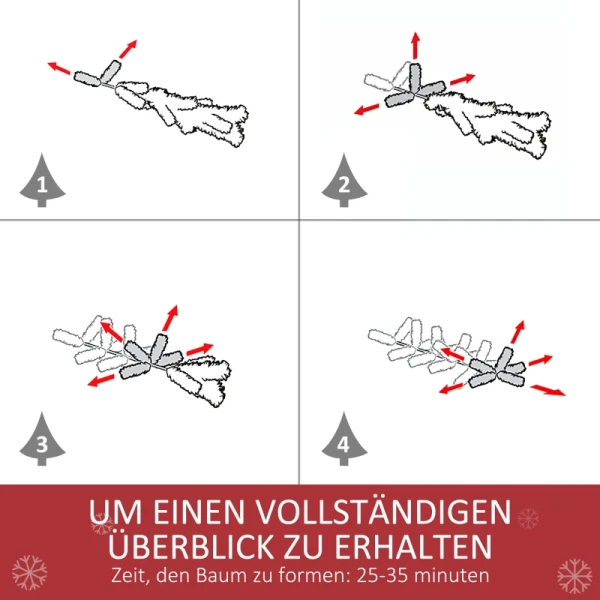 Kunstkerstboom, 800 Takken, 61 Kegels, Besneeuwde Punten, Vuurvast, 180 Cm 5