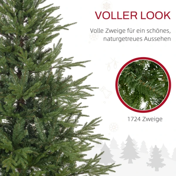 Kunstkerstboom, Kerstboom Van 150 Cm Met 1724 Punten, Metalen Standaard, Groen 5