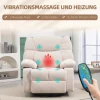 Massagestoel Met Warmte- En Ligfunctie, Draaibaar, Tot 150 Kg, Metalen Frame, 98x90x98cm, Beige 4