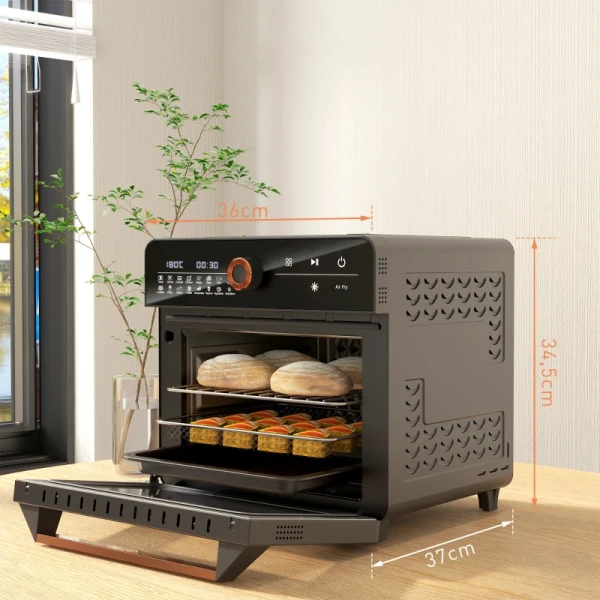 Mini-oven 20L, Mini-oven, 40-220C, 17 Standen, Timer, 36x37x34,5cm, Zwart 3