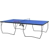 Opklapbare Tafeltennistafel, 8 Wielen, Stalen Frame Met Poedercoating, MDF, 274 X 152,5 X 76 Cm, Blauw 1