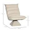 Relaxfauteuil, Zitzak, Verstelbare Rugleuning, Lederlook, 62x70x95cm, Beige 3