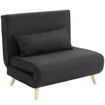 Relaxstoel Met Bedfunctie, Voor 1 Persoon, Modern Design, Tot 350 Kg, 94x78x80cm, Zwart