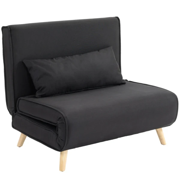 Relaxstoel Met Bedfunctie, Voor 1 Persoon, Modern Design, Tot 350 Kg, 94x78x80cm, Zwart 1