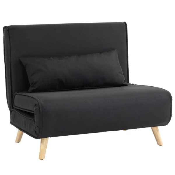 Relaxstoel Met Bedfunctie, Voor 1 Persoon, Modern Design, Tot 350 Kg, 94x78x80cm, Zwart 10