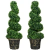 Spiraalvormige Buxus, Set Van 2 Kunstplanten, Met Pot, 90 Cm Hoog, Groen 1