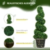 Spiraalvormige Buxus, Set Van 2 Kunstplanten, Met Pot, 90 Cm Hoog, Groen 5