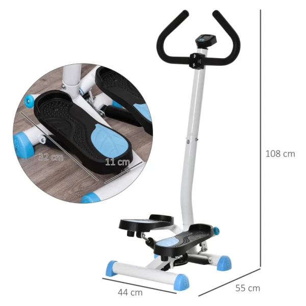 Stepper Fitnessapparaat, LCD-monitor, Antislippedalen, Staal En ABS, 55x44x108 Cm, Tot 100 Kg 3