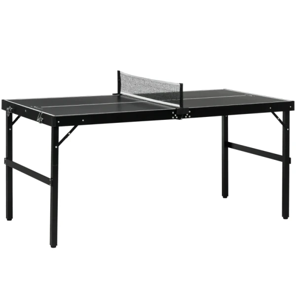 Tafeltennisset Voor Kinderen, Opvouwbaar, Slot En Handgreep, Aluminium Frame, 152x76x72 Cm, Zwart 10