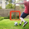 Voetbal Rebound-net Verstelbaar Opvouwbaar Metalen Frame All-weather PE-net Met Haringen Rood 2