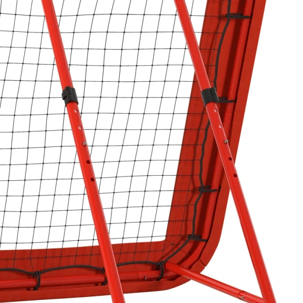 Voetbal Rebound-net Verstelbaar Opvouwbaar Metalen Frame All-weather PE-net Met Haringen Rood 8