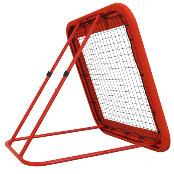 Voetbal Rebound-net Verstelbaar Opvouwbaar Metalen Frame All-weather PE-net Met Haringen Rood 9