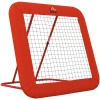 Voetbal Rebound-net Verstelbaar Opvouwbaar Metalen Frame All-weather PE-net Met Haringen Rood 10