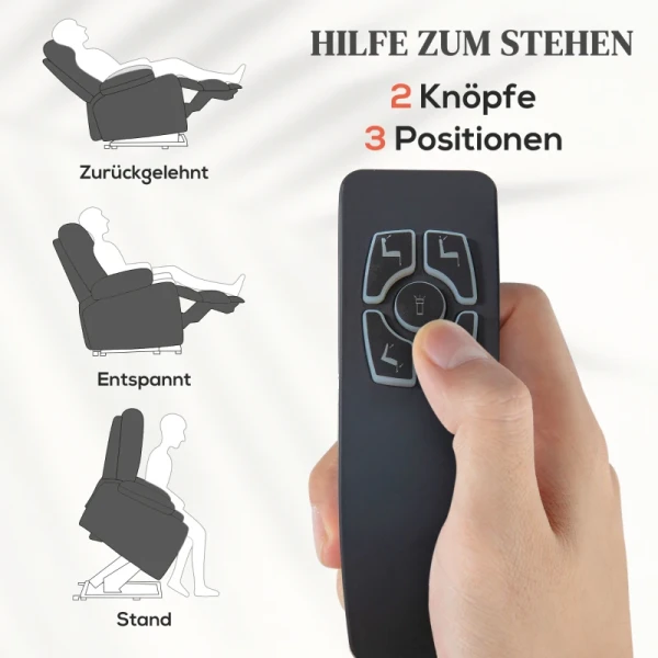 2-in-1 Relaxstoel Met Ligfunctie, USB-poorten, Pocketveringkern, Donkergrijs 4