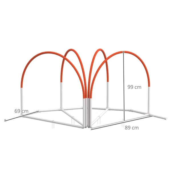 Agility-set Voor Honden, 4-delig, Inclusief Draagtas, Kunststof, 89x69x99 Cm, Wit+oranje 3