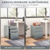 Archiefkast, Rolcontainer, 2 Laden & Hangmappen, Slot, Stalen Behuizing, 39x48x59 Cm, Grijs 4