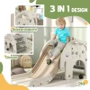 Babyglijbaan 3-in-1, Speelrek, Basketbalring, Antislip Treden, Leuningen, Crèmewit 4