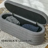 Bedbank, Opbergruimte, Teddyfleece, 116x41x40,5cm, Lichtgrijs 4