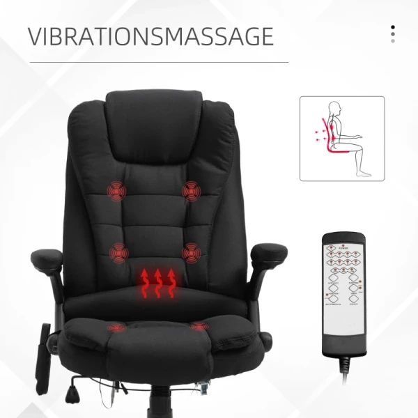 Bureaustoel Massagestoel Met Warmtefunctie Directiestoel Met Massagefunctie In Hoogte Verstelbare Draaistoel Ergonomische Gamestoel Massage Zwart 68 X 72 X 110120 Cm 7