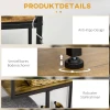 Consoletafel Met 4 Planken, Industriële Esthetiek, Anti-tip-ontwerp, Verstelbare Fupads, Donkerbruin/zwart 5