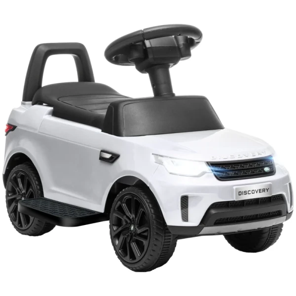 Elektrische Kinderauto 6V, Land Rover, Rij-/duwstand, Koplampen, Muziek, Wit 10