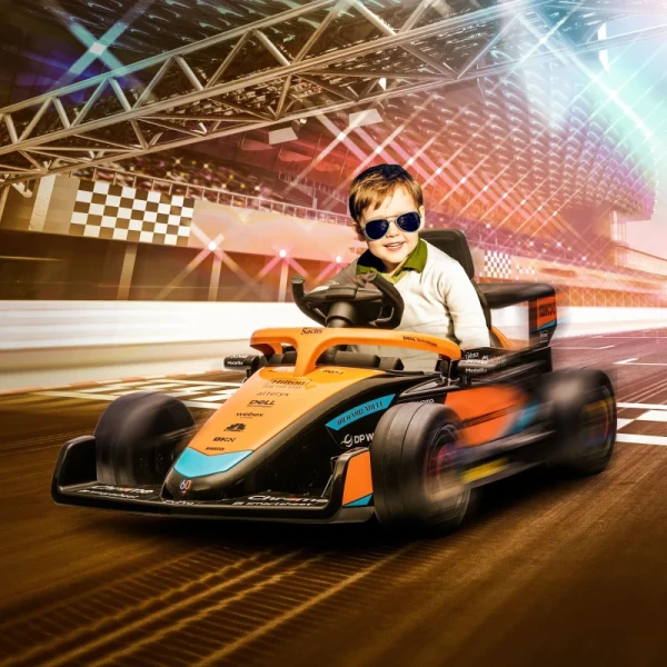 Elektrische Kinderauto, McLaren Formule 1, Inclusief Afstandsbediening, Muziek, Voor 3-5 Jaar, Oranje 2