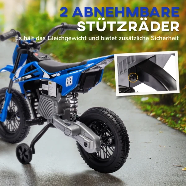 Elektrische Kindermotorfiets, Handmatige Gasbediening, Trainingsfietsen, Muziek, Blauw, 107 X 56 X 70 Cm 5