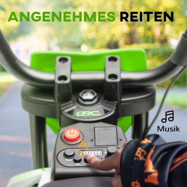 Elektrische Kindermotorfiets Met Handmatige Gasbediening, Trainingsfietsjes, Muziek, Groen 7