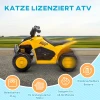 Elektrische Kinderquad, Caterpillar, 3 Km/u, Oplaadbaar, Voor 1,5 Tot 3 Jaar, Claxon & Licht, Geel 4