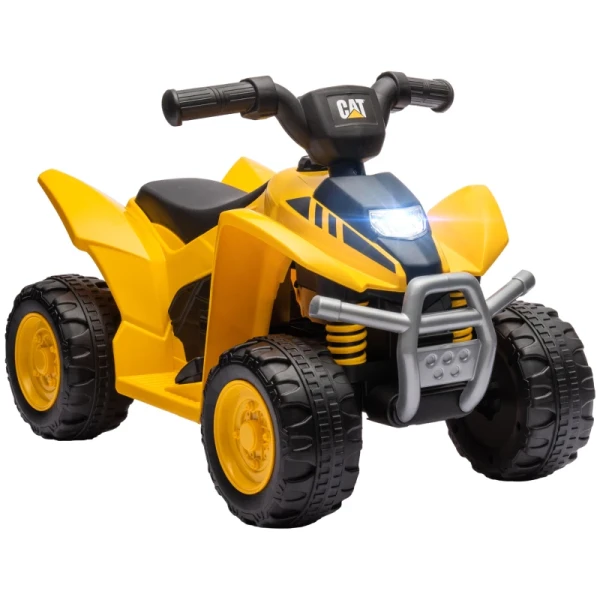 Elektrische Kinderquad, Caterpillar, 3 Km/u, Oplaadbaar, Voor 1,5 Tot 3 Jaar, Claxon & Licht, Geel 10