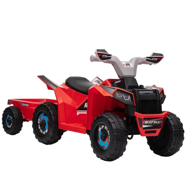 Elektrische Kinderquad Met Aanhanger, 2,5 Km/u, 50 Minuten Reistijd, Voor 1,5 Tot 3 Jaar, Tot 25 Kg, Rood 15