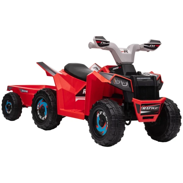 Elektrische Kinderquad Met Aanhanger, 2,5 Km/u, 50 Minuten Reistijd, Voor 1,5 Tot 3 Jaar, Tot 25 Kg, Rood 10