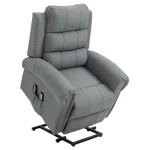 Elektrische Stastoel, Massagestoel Met Warmtefunctie, Fauteuil Met Opstahulp, Relaxstoel Met Afstandsbediening, Linnengrijs 90 X 91 X 106 Cm