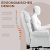 Ergonomische Bureaustoel, In Hoogte Verstelbaar 48-56 Cm, Kantelbare Rugleuning, Voetsteun, Wit 4