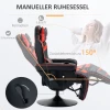 Gamestoel, Massagefunctie, Kantelbare Rugleuning, Voetsteun, Tot 120 Kg, Stalen Frame, Kunstleer, Rood 5